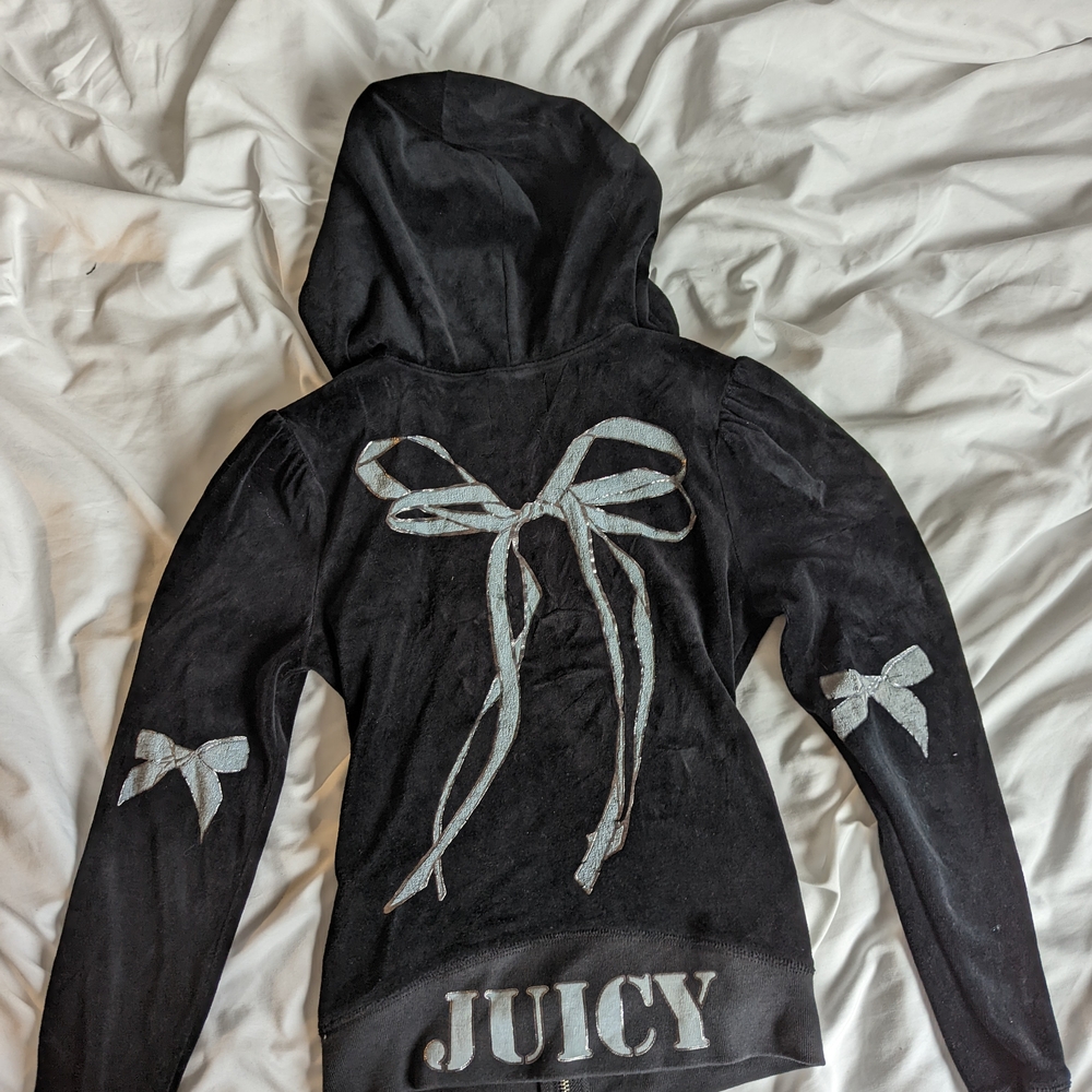 Black Juicy Couture Hoodie with Bow Design